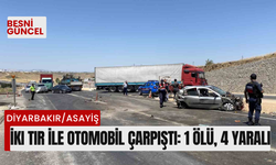 İki tır ile otomobil çarpıştı: 1 ölü, 4 yaralı