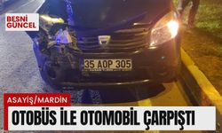 Otobüs ile otomobil çarpıştı o anlar kamerada