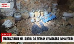 Teröristlerin kullandığı 30 sığınak ve mağara imha edildi