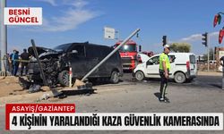 4 Kişinin yaralandığı kaza güvenlik kamerasında