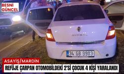 Refüje çarpan otomobildeki 2'si çocuk 4 kişi yaralandı