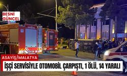 İşçi servisiyle otomobil çarpıştı, 1 ölü, 14 yaralı