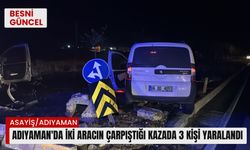 Adıyaman'da iki aracın çarpıştığı kazada 3 kişi yaralandı