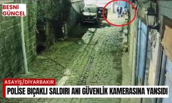 Polise bıçaklı saldırı anı güvenlik kamerasına yansıdı