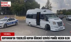 Adıyaman'da Tekerleği kopan öğrenci servisi paniğe neden oldu