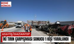 İki tırın çarpışması sonucu 1 kişi yaralandı