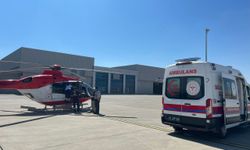 Ambulans helikopter 3 günlük bebek için havalandı