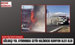 Gölbaşı Yol Ayrımında Seyir Halindeki Kamyon Alev Aldı