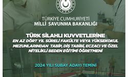 TSK'ya Tabip, Diş Tabibi, Eczacı, ve Beden Öğretmeni alınacak