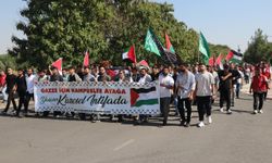 İsrail'in Filistin'e saldırıları Diyarbakır ve Siirt'te düzenlenen yürüyüşlerle protesto edildi