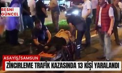 Zincirleme trafik kazasında 13 kişi yaralandı