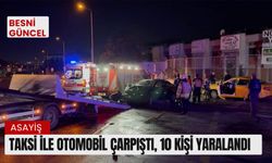 Taksi ile otomobil çarpıştı, 10 kişi yaralandı