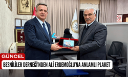 Besnililer Derneği'nden Ali Erdemoğlu'na Plaket