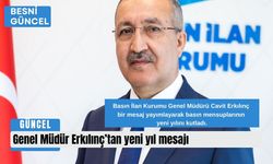 Genel Müdür Erkılınç’tan yeni yıl mesajı