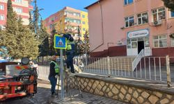 Mardin'de okul bölgelerinde yaya geçidi güvenliği