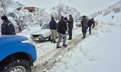 Gölbaşı’nda karda mahsur kalan hamile kadın kurtarıldı