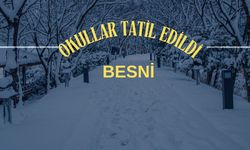 Besni’de yoğun kar yağışından dolayı Okullar Tatil edildi