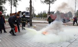 Mardin OSB'de yangın eğitimi ve tahliye tatbikatı