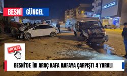 Besni’de İki Araç kafa kafaya Çarpıştı 4 Yaralı