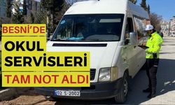 Besni'de Okul Servisleri Trafik Denetimlerinden Tam Not Aldı