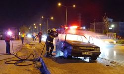 Alkollü sürücünün yaktığı otomobil küle döndü 