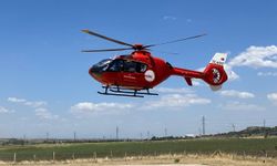 Diyarbakır'da ambulans helikopter vücudunda yanık oluşan kişi için havalandı