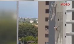 İnşaatta Korku Dolu Anlar: halat koptu İşçi asılı kaldı