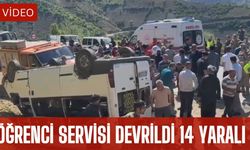 Öğrenci servisi devrildi 14 kişi yaralandı