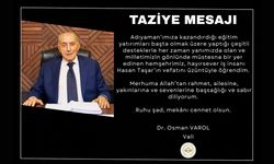 Vali Varol’dan hayırsever iş insanı Hasan Taşar için taziye mesaj 
