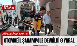 Adıyaman'da şarampole devrilen otomobildeki 8 kişi yaralandı