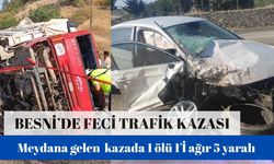 Besni'de Feci Kaza: 1 Ölü, 1 ağır 5 Yaralı"