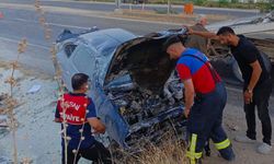 Adıyaman Besni'de otomobil şarampole devrildi