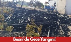 Besni’de Gece Yangını: 30 Ton Odun Alev Aldı!