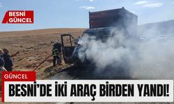 Besni’de Kurtarıcı ve Üzerindeki Araç Yandı