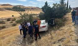 Adıyaman'da şarampole devrilen otomobildeki 3 kişi yaralandı