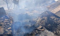 Şırnak'ta çıkan yangında ahır ve samanlıkta hasar oluştu