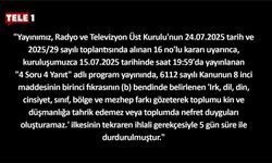 TELE1 kanalı 5 gün yayından kaldırıldı
