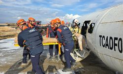 Adıyaman Havalimanı'nda uçak kazası tatbikatı yapıldı