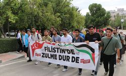Kilis'te üniversite öğrencileri ve akademisyenlerden Filistin'e destek yürüyüşü