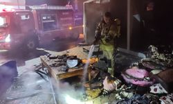 Besni’nin Sarıkaya Köyünde Konteyner Yandı