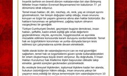 Vali Osman Varol’un Dünya İnsan Hakları Günü Mesajı