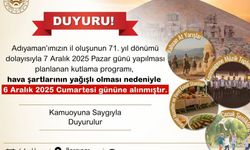 Adıyaman'ın il oluş yıldönümü etkinliği 6 Aralık'a alındı