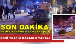 Besni’de 2 Araç Kafa Kafaya Çarpıştı: 3 Yaralı
