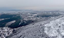 İstanbul'un Aydos Ormanı'ndaki kar havadan görüntülendi
