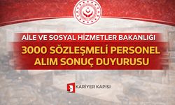 Aile ve Sosyal Hizmetler Bakanlığı 3 Bin Personel Sonuçları