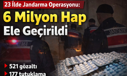 23 İlde Jandarma Operasyonu: 6 Milyon Hap Ele Geçirildi