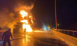 GÜNCELLEME - Gaziantep'te TAG Otoyolu'nda alev alan tır söndürüldü