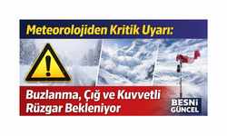 Meteorolojiden Buzlanma, Çığ ve Kuvvetli Rüzgar Uyarısı