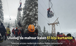 Uludağ’da mahsur kalan 51 kişi kurtarıldı