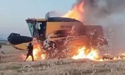 Adıyaman'da Hasatta Biçerdöver Yangını